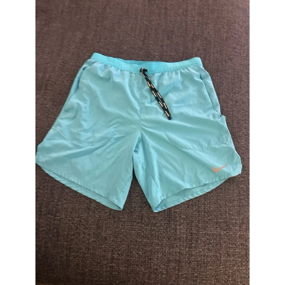 Nike Dri-FIT Men’s S Aqua Blue Running Shorts 6” Inseam Built-In Brief